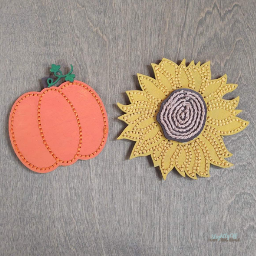 Pumpkin Embroidery Wood Blank - Slightly Off The Cutting Edge